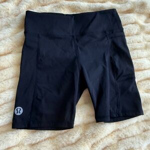 Lululemon Girls Black Biker Shorts Size 9 10T Athletic Compression Shorts
